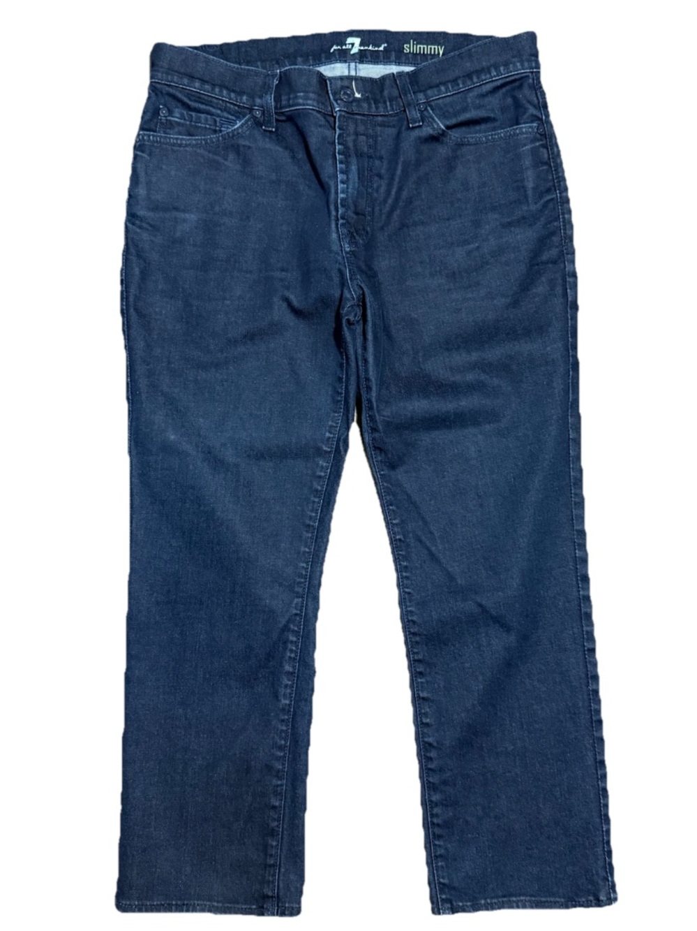 7 For All Mankind Slimmy Dark Wash Blue Jeans Size 33 Casual Denim